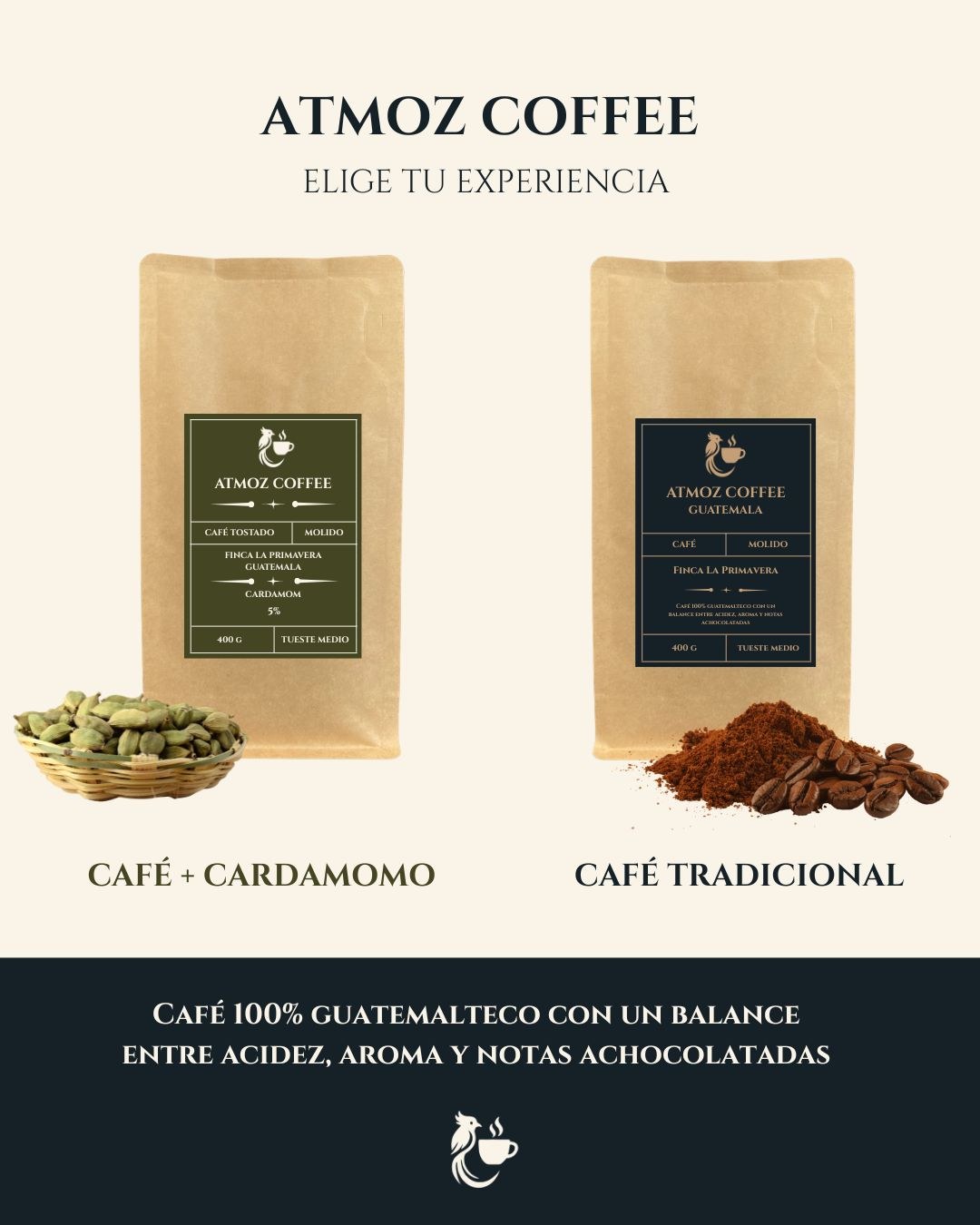 Café tradicional y café con cardamomo Atmoz Coffee